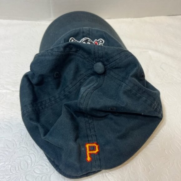 VTG Pittsburgh Pirates Black Baseball Fitted Cap Cotton MLB Team Hat Med - Picture 5 of 8